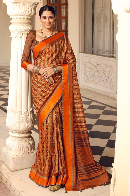 Ginger Orange Patola Saree