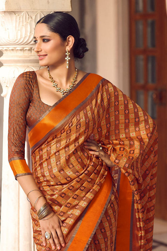 Ginger Orange Patola Saree