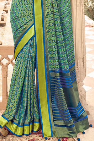 Chinoise Green Patola Saree