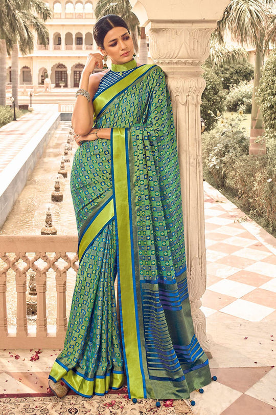 Chinoise Green Patola Saree