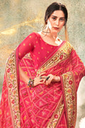 Taffy Pink Georgette Saree