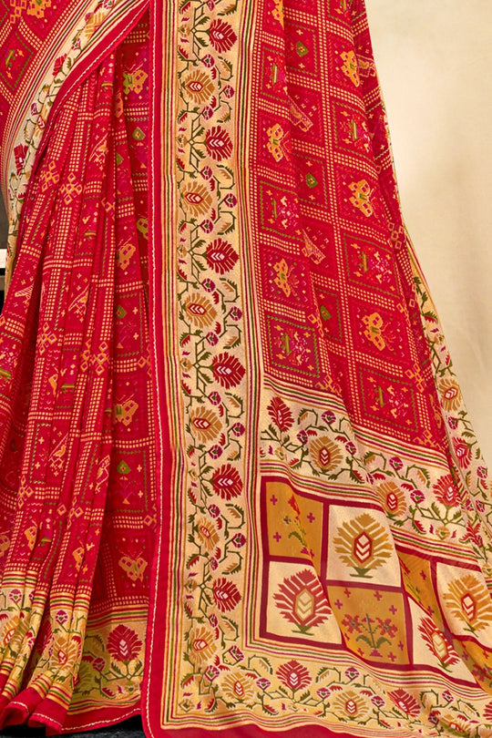 Brick Red Georgette Saree