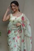 Patel Green Organza Saree
