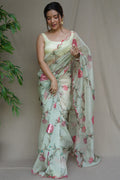 Patel Green Organza Saree