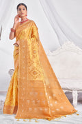 Pastel Yellow Organza Saree