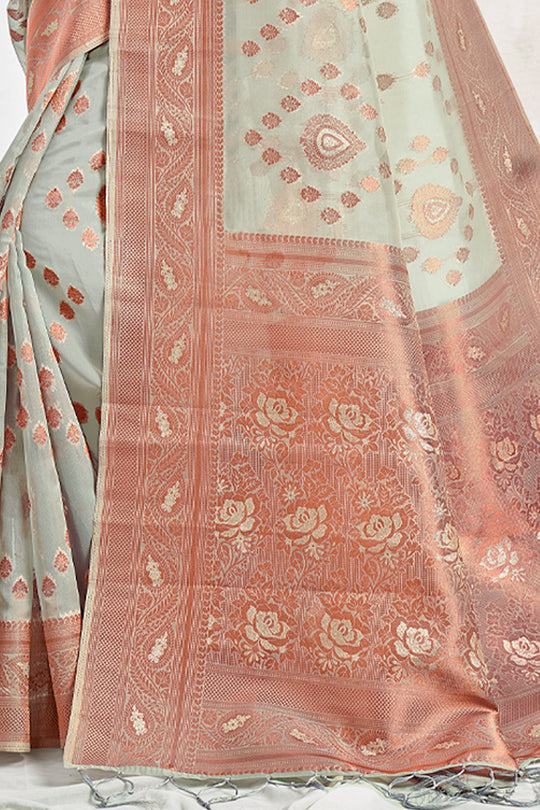 Coin Grey Organza Saree