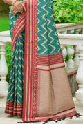 Rama Green Raw Silk Saree