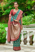 Rama Green Raw Silk Saree