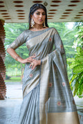 Coin Grey South Silk Saree
