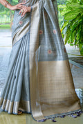 Coin Grey South Silk Saree