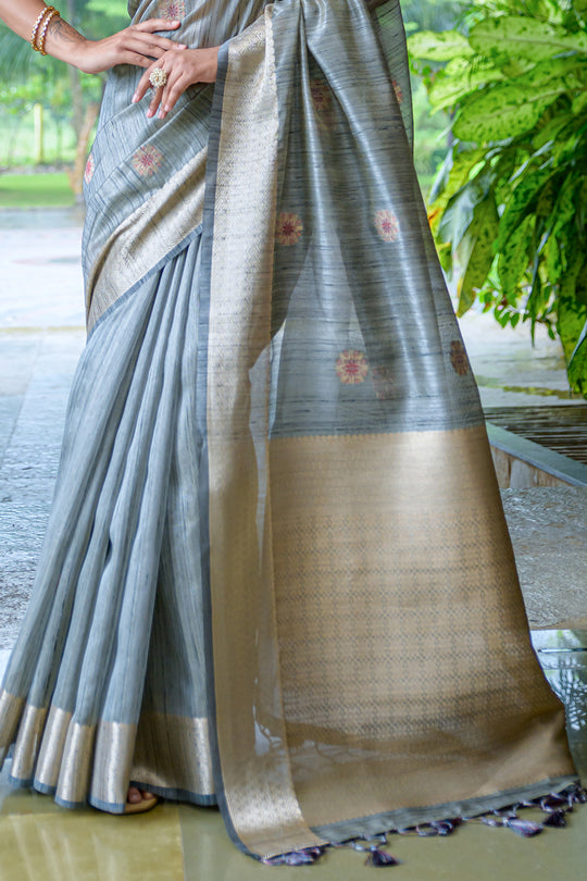 Coin Grey South Silk Saree