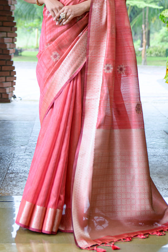 Thulian Pink South Silk Saree