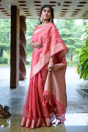 Thulian Pink South Silk Saree