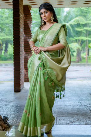 Pista Green South Silk Saree