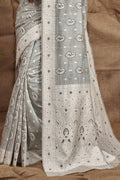 Coin Grey Cotton Saree