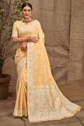 Pastel Yellow Cotton Saree