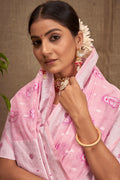 Flamingo Pink Cotton Saree