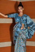 Blue Digital Print Saree