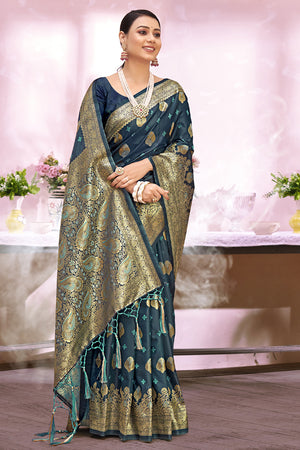 Sea Green Banarasi Saree