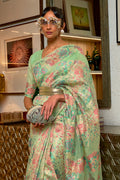 Mint Green Pashmina Saree
