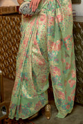Mint Green Pashmina Saree