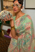 Mint Green Pashmina Saree