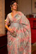 Beige And Peach Pashmina Saree