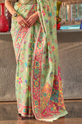 Mint Green Digital Print Saree