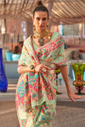 Mint Green Digital Print Saree