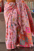 Flamingo Pink Digital Print Saree