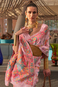 Flamingo Pink Digital Print Saree