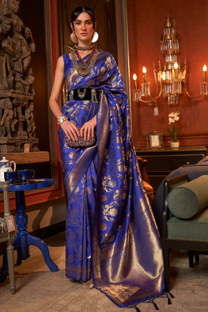 Royal Blue Kanjivaram Saree