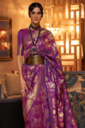 Byzantine Violet Kanjivaram Saree