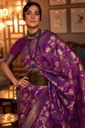 Byzantine Violet Kanjivaram Saree