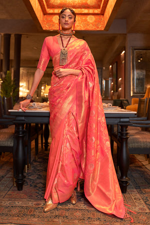 Thulian Pink Kanjivaram Saree