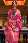 Ruby Pink Kanjivaram Saree