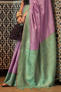 Purple And Green Kanjivaram Saree
