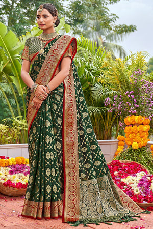 Seaweed Green Banarasi Saree