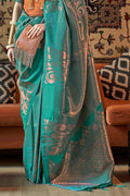 Ocean Green Kanjivaram Silk saree