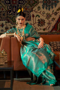 Ocean Green Kanjivaram Silk saree