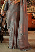 Pewter Grey Kanjivaram Silk saree