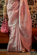 Crepe Pink Kanjivaram Saree