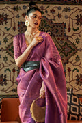 Jam Violet Kanjivaram Silk saree