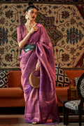 Jam Violet Kanjivaram Silk saree
