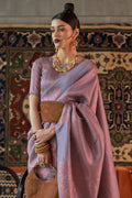 Lilac Violet Kanjivaram saree