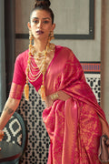 Hot Pink Kanjivaram Saree