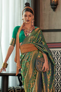 Forest Green Kanjivaram Saree