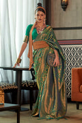 Forest Green Kanjivaram Saree