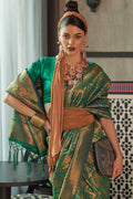 Forest Green Kanjivaram Saree