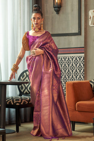 Magenta Purple Kanjivaram Saree